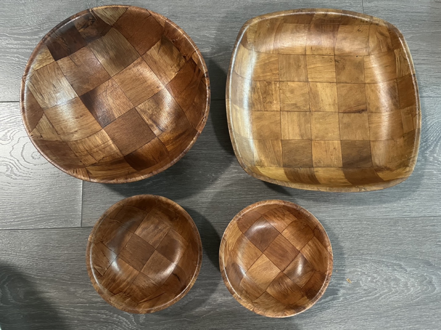 Set of wooden bowls