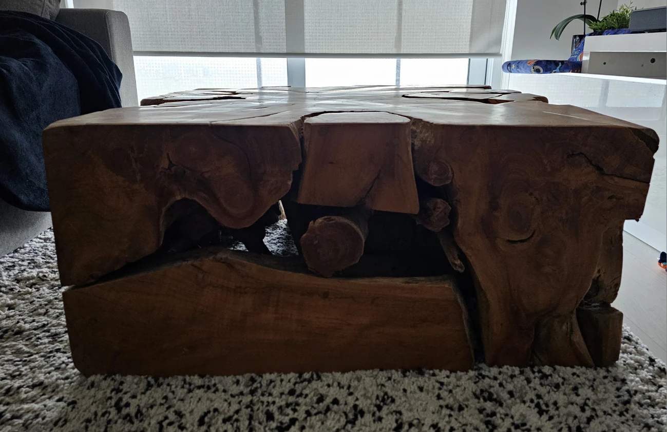 Maison Corbeil Square wooded coffee table image indicator(4)