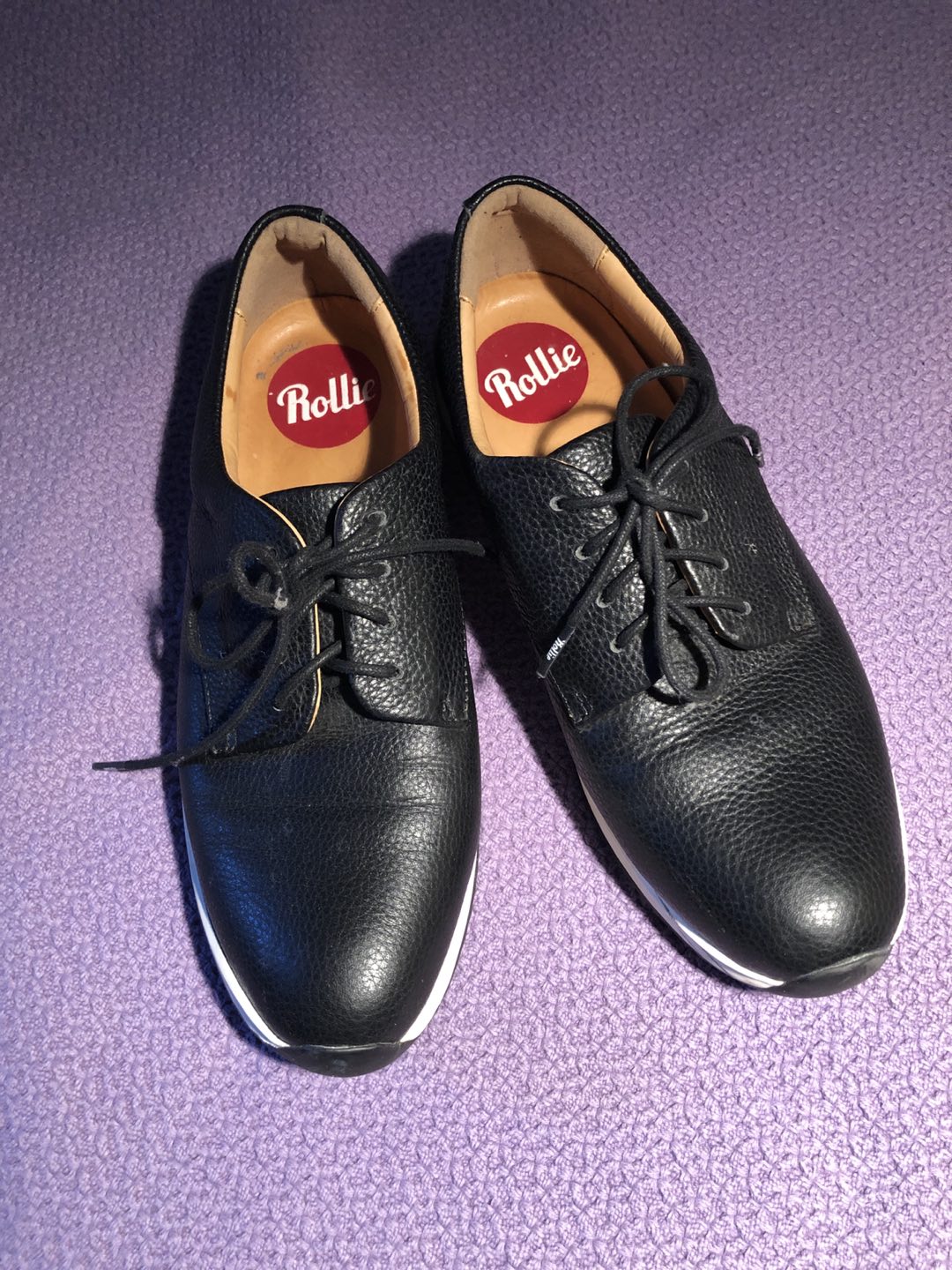 Rollie Derby Black Tumbled Leather Oxfords US10 thumbnail