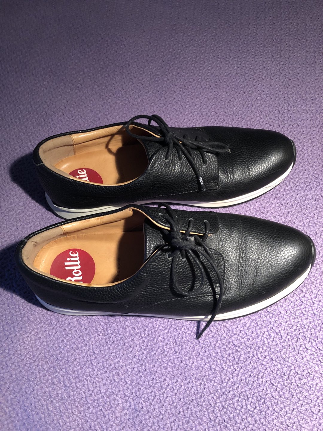 Rollie Derby Black Tumbled Leather Oxfords US10 image indicator(2)