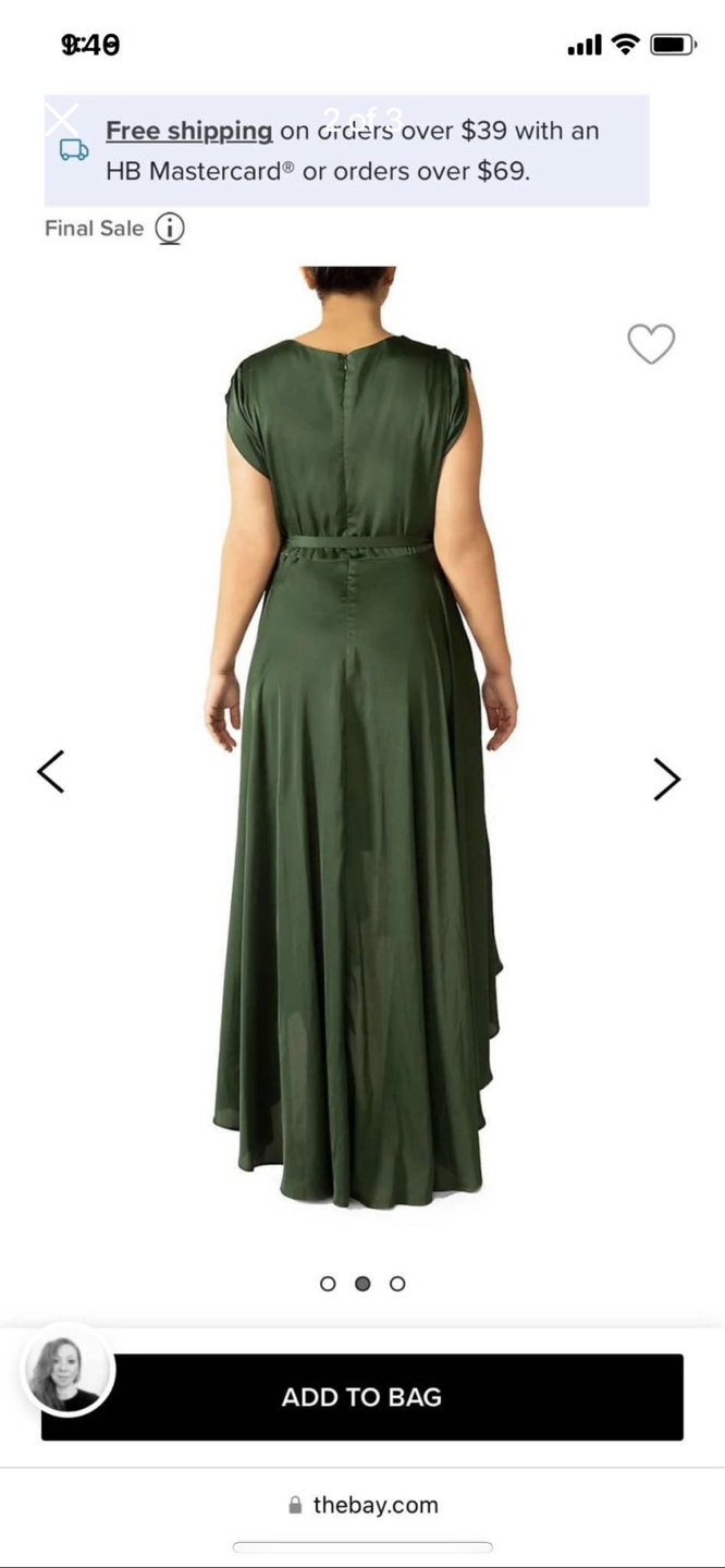 High low green satin dress image indicator(2)