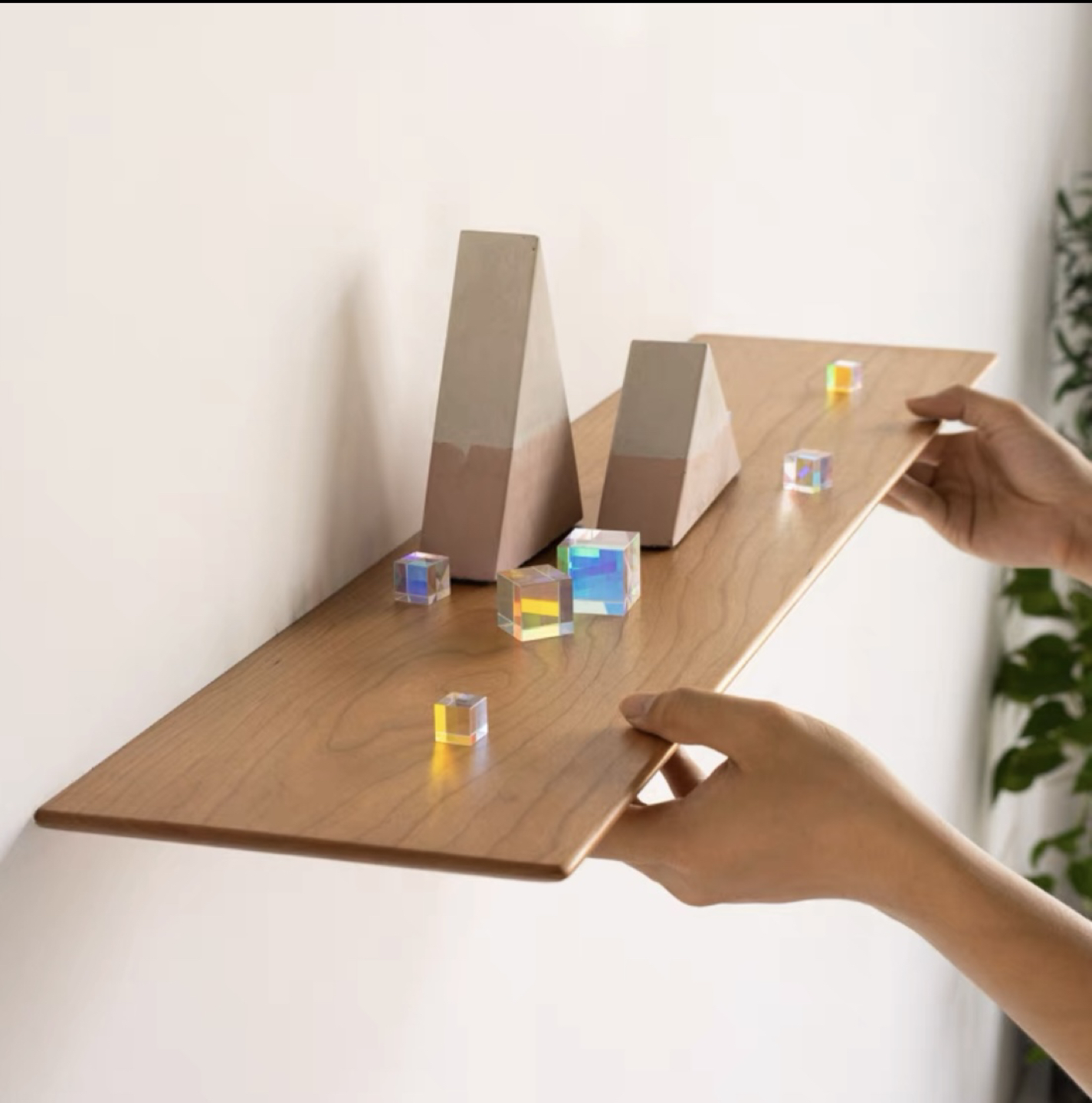 Modern ledge wall wooden shelf