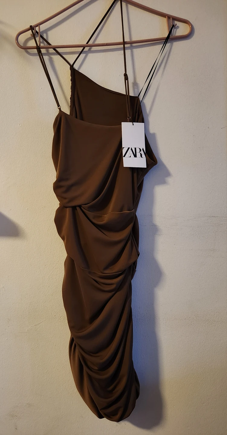 Zara midi brown dress thumbnail