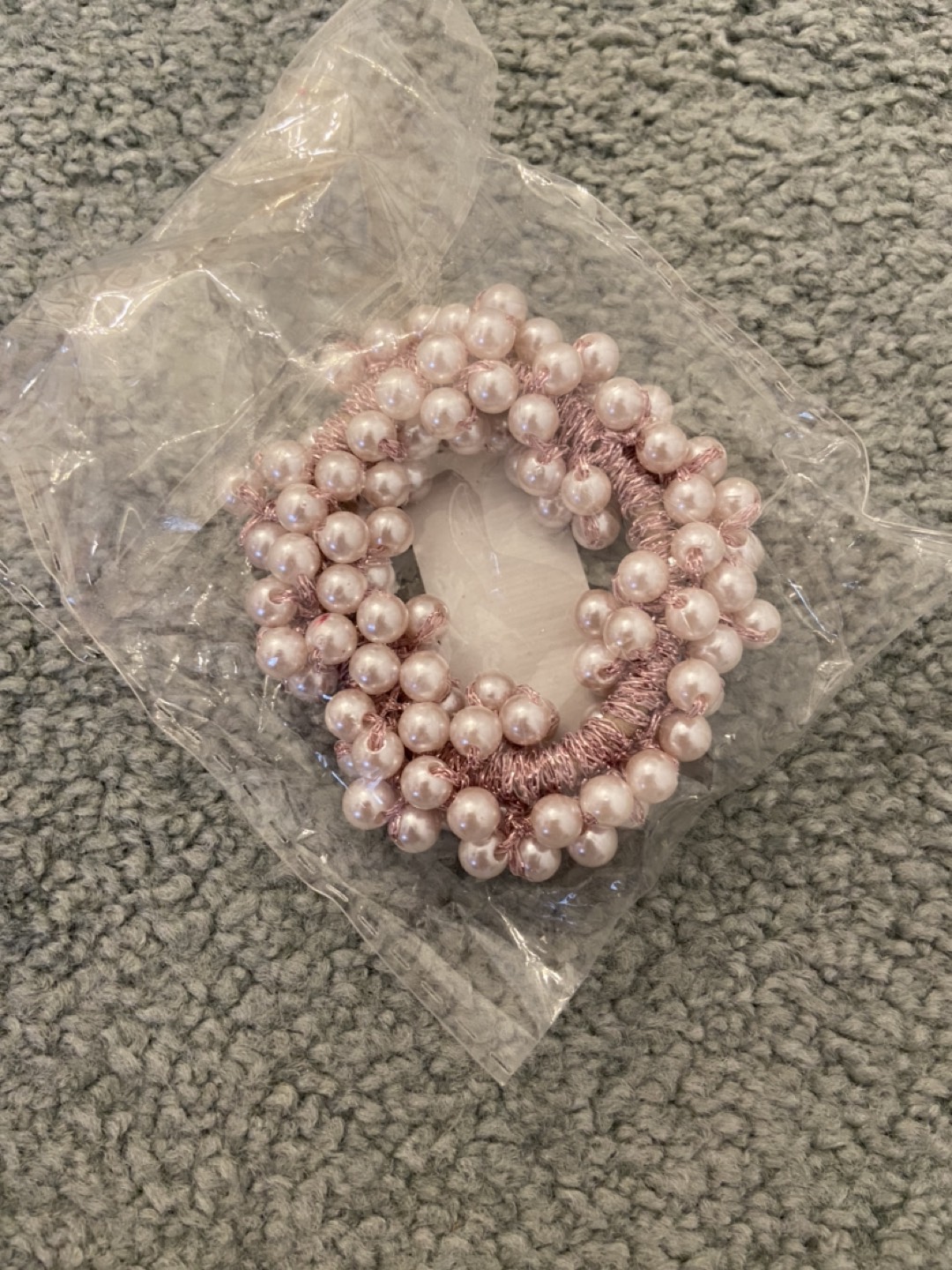 Hair Tie with Pink Pearls thumbnail