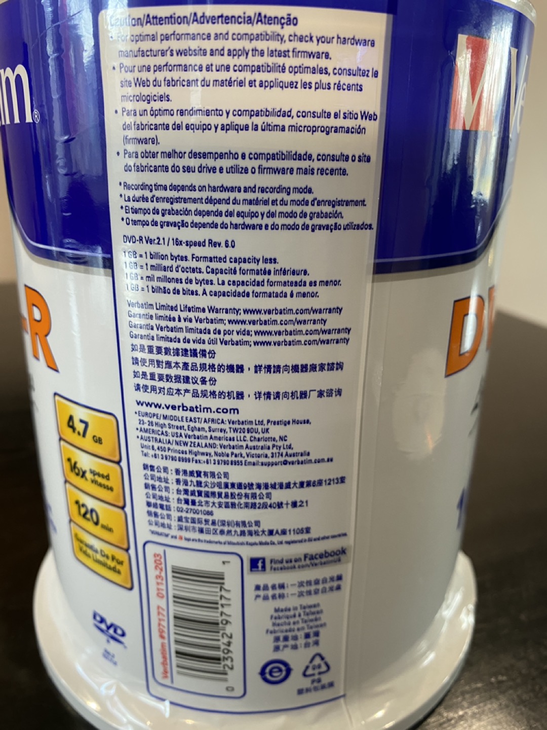 BNIB DVD-R 100 pk Verbatim image indicator(3)