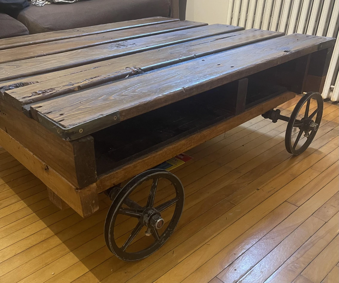 Homemade table with wheels - photo 4