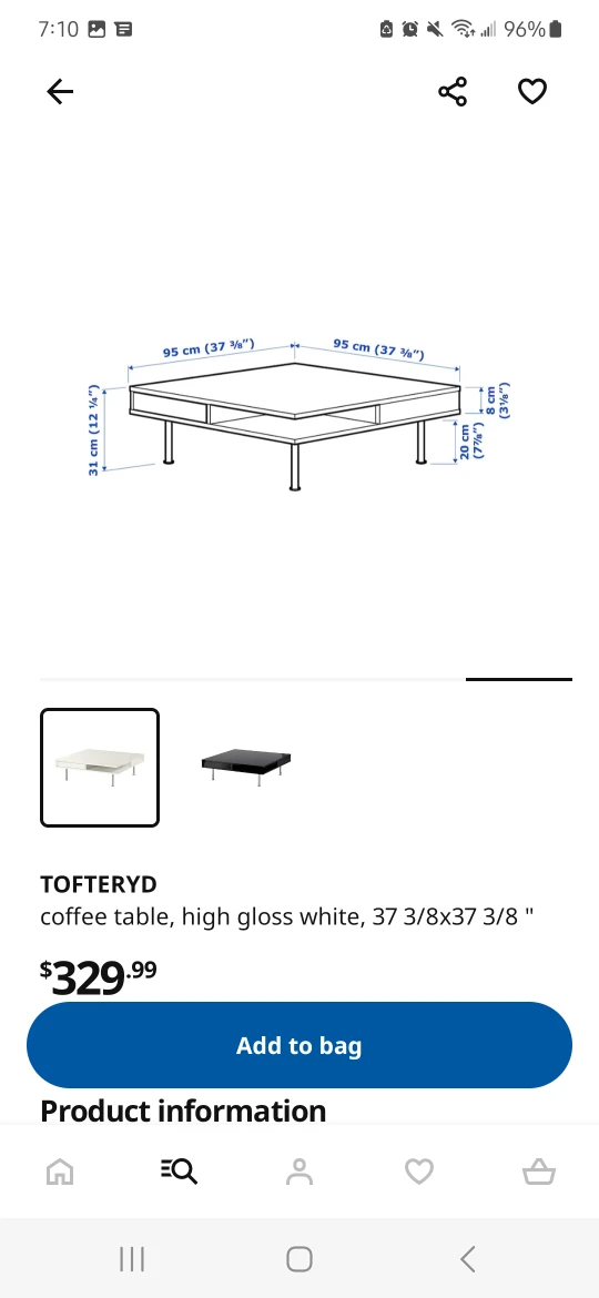 white glossy coffee table - photo 2