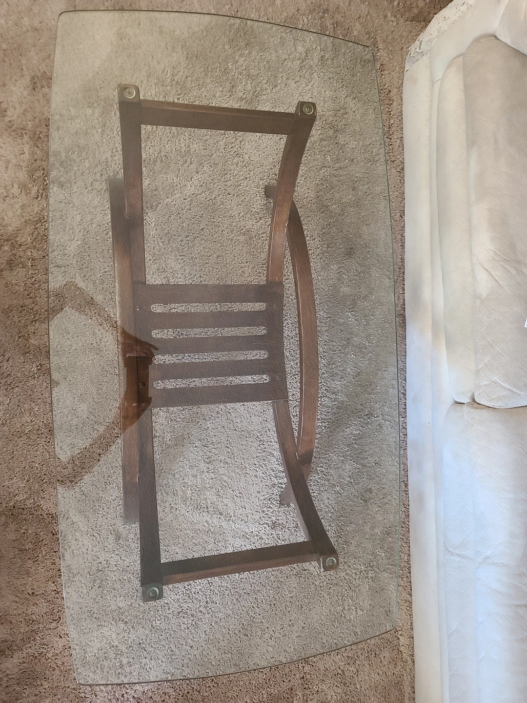 Glass top, wood coffee and end table thumbnail