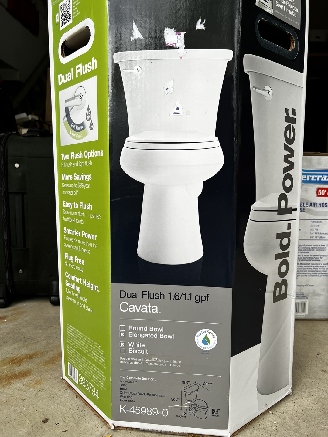 BRAND NEW IN BOX - Kohler dual flush elongated toilet