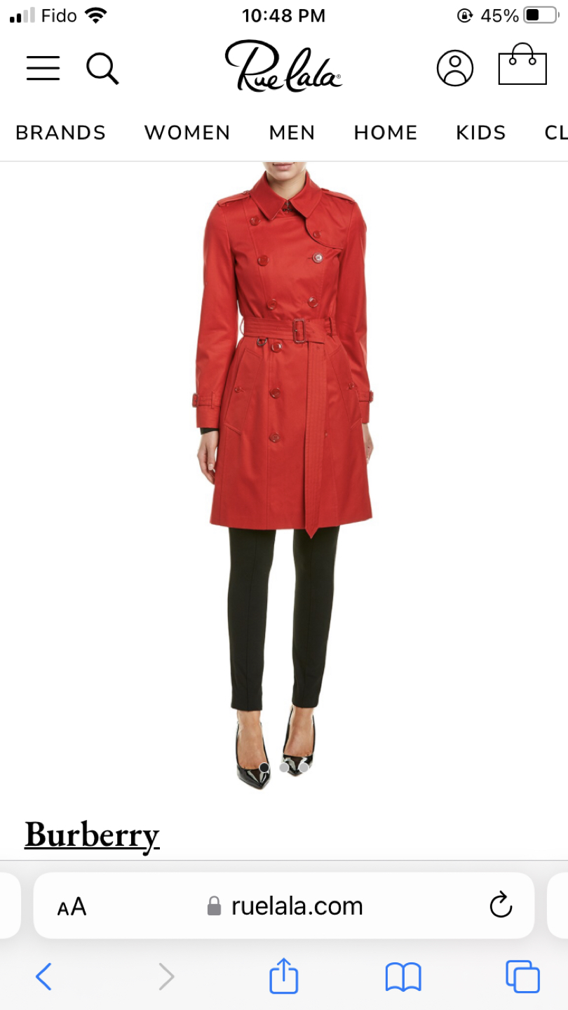 Burberry red trench coat size 0 thumbnail