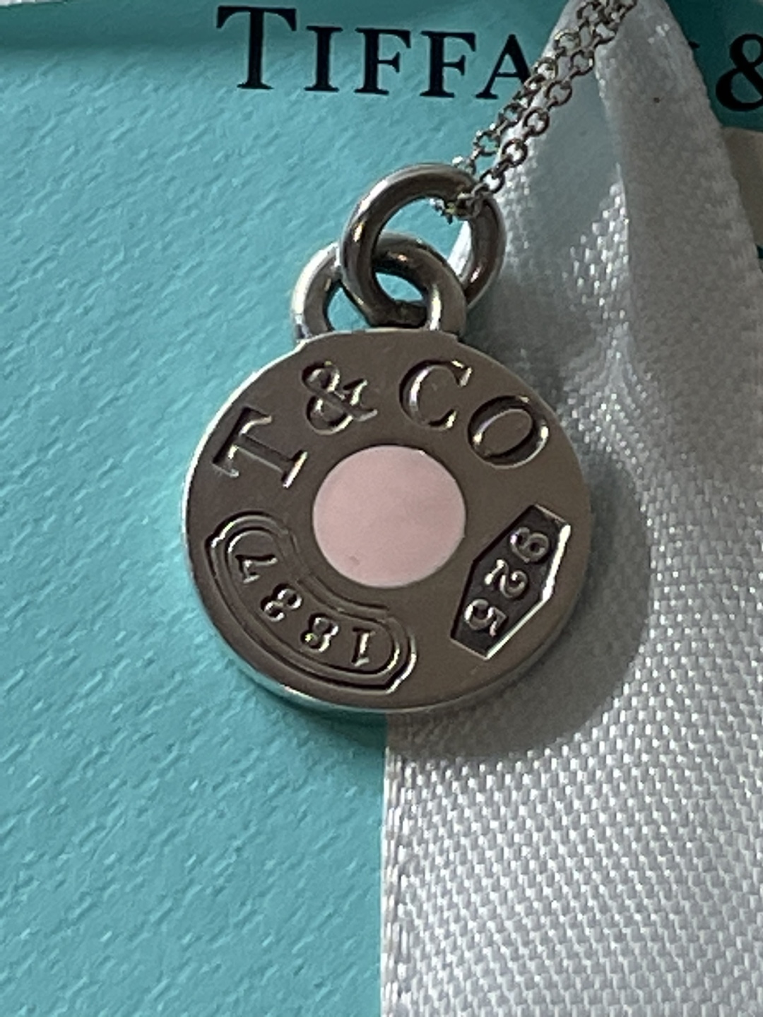 Tiffany & Co. 1837 Pink Enamel Dot Necklace - photo 3