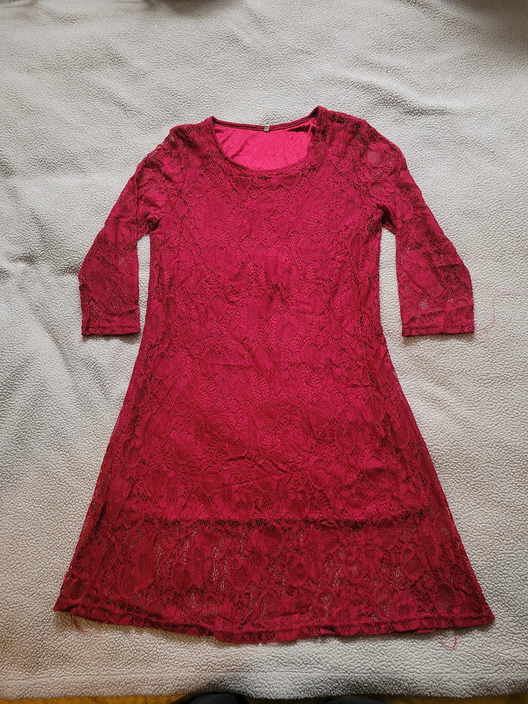 Red Lace Dress, Size XL (fits like L) thumbnail