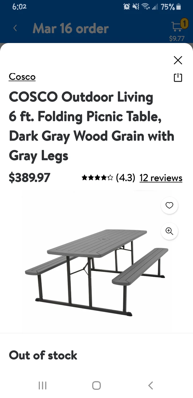 6 ft Folding Picnic Wood Grain Resin Table image indicator(2)
