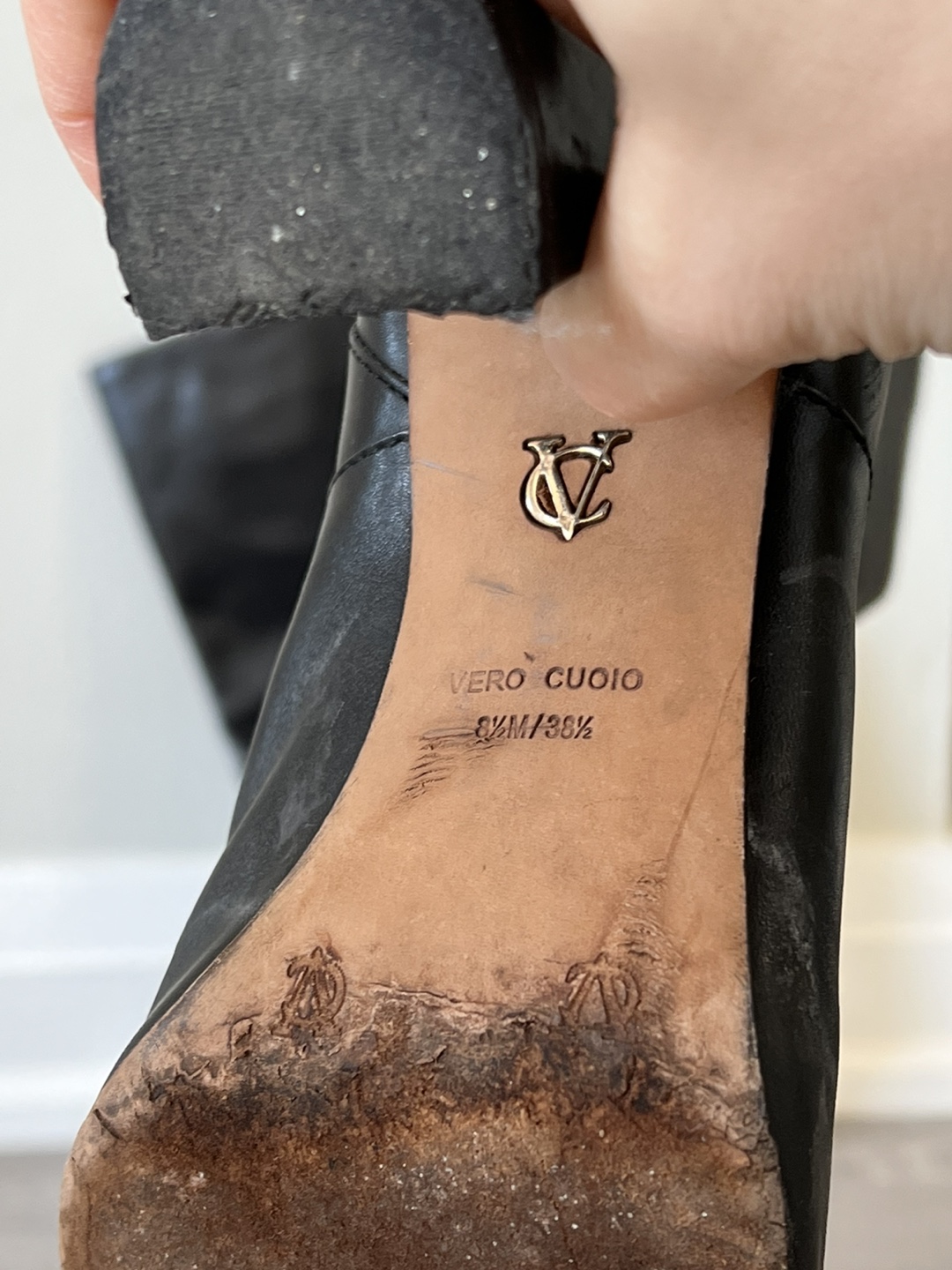 MOVING: Vince Camuto genuine leather high heel knee boots image indicator(6)