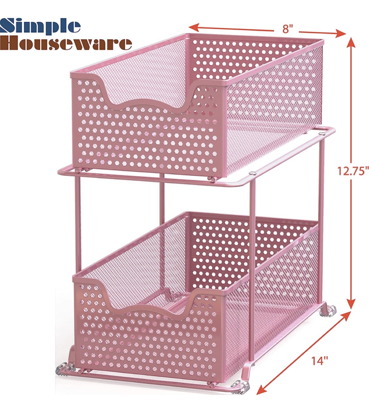 Simple Houseware 2 Tier Sliding Cabinet Basket image indicator(2)