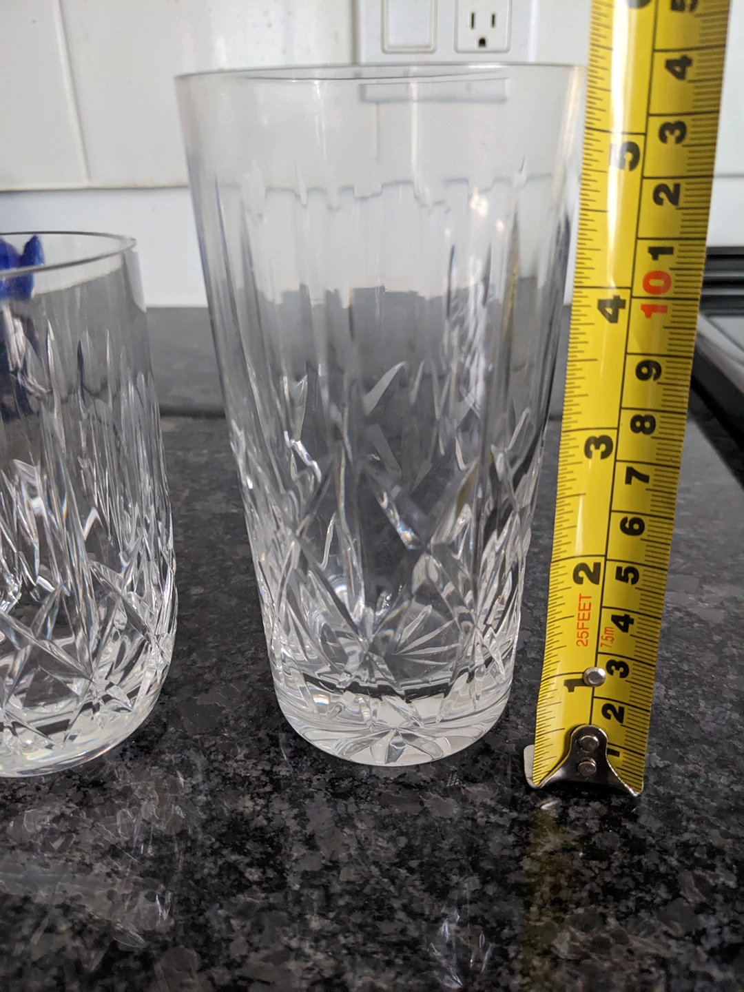 8 cut crystal highball glasses tall & 4 short