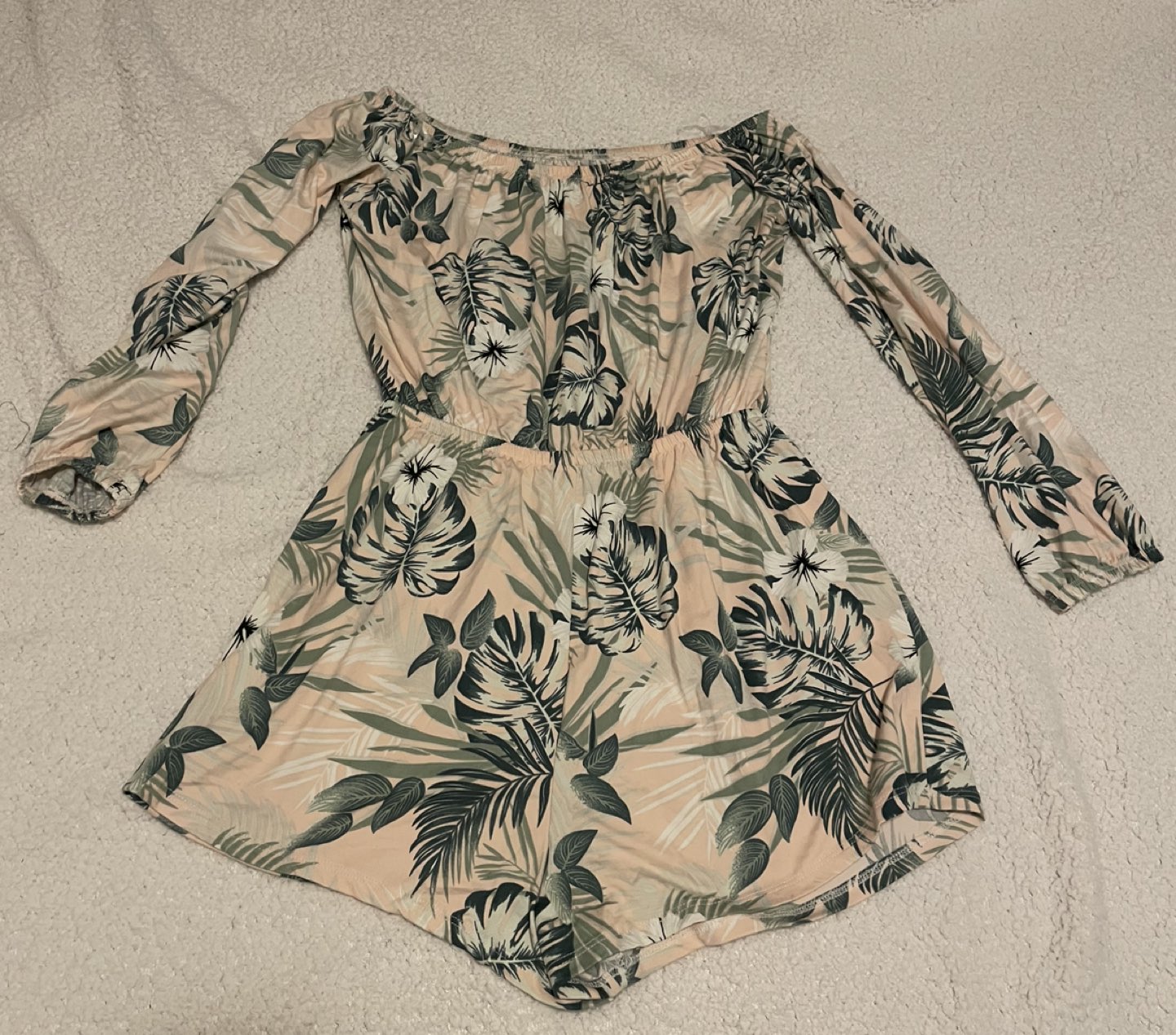 Tropical jumper dress (pink & green)