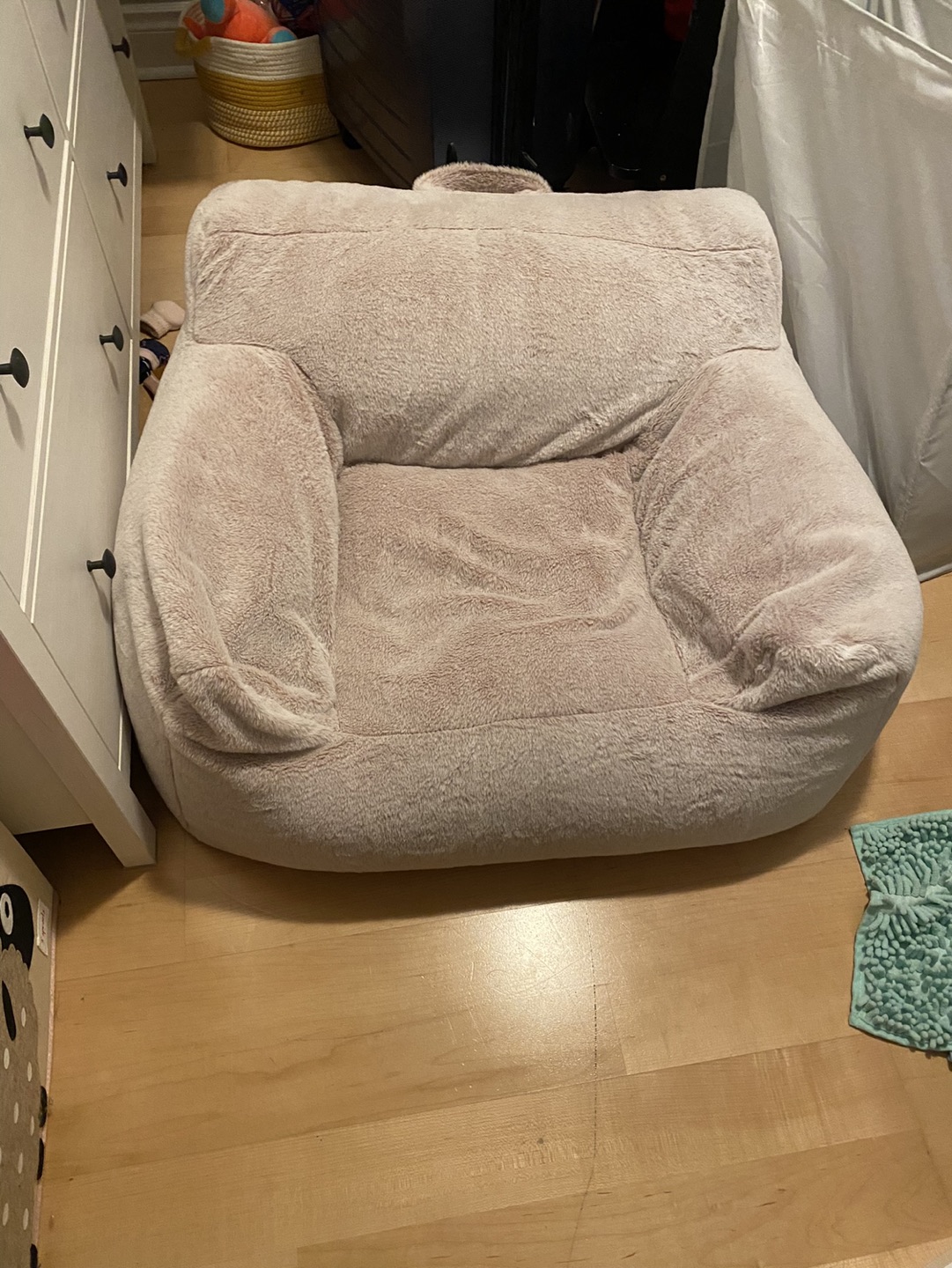 Light pink bean bag chair