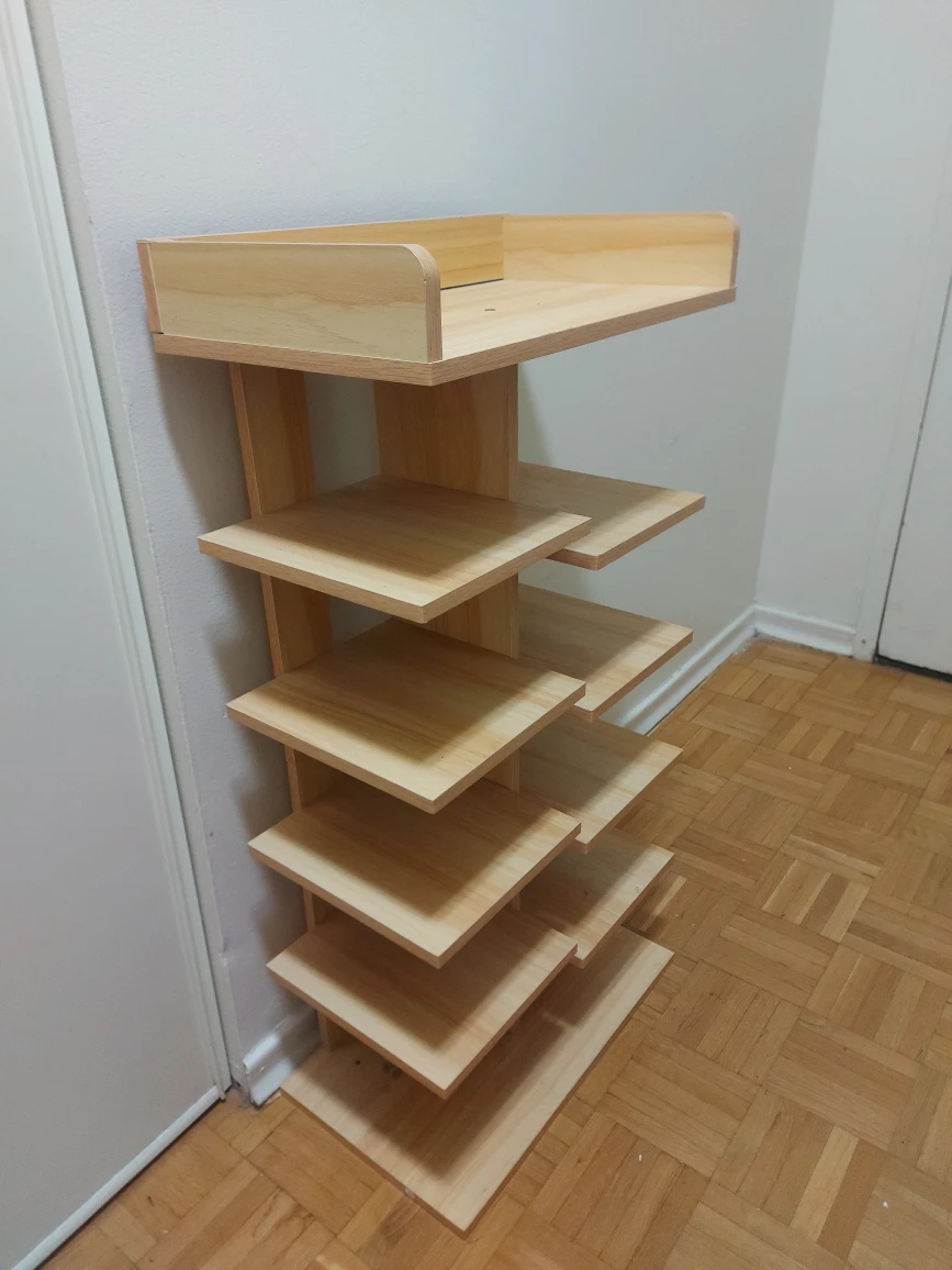 wooden shoe rack