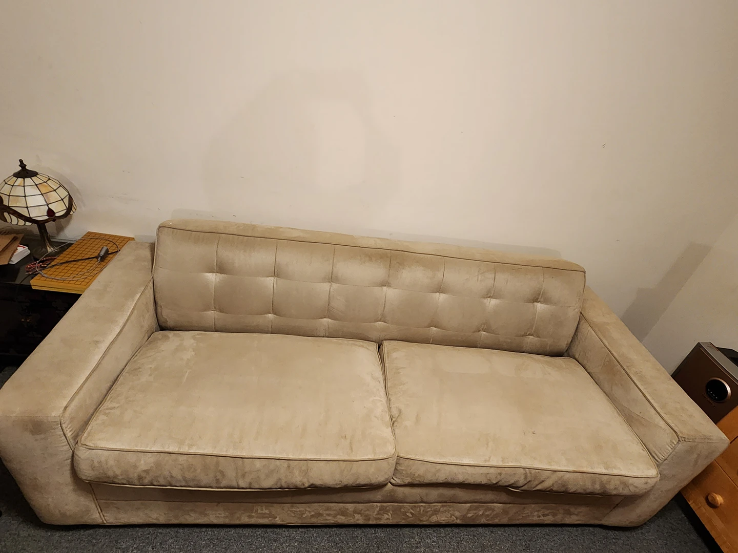 Mitchell Gold Suede Sleeper Sofa