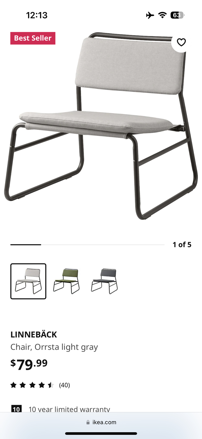 IKEA Linneback chairs, light grey image indicator(6)