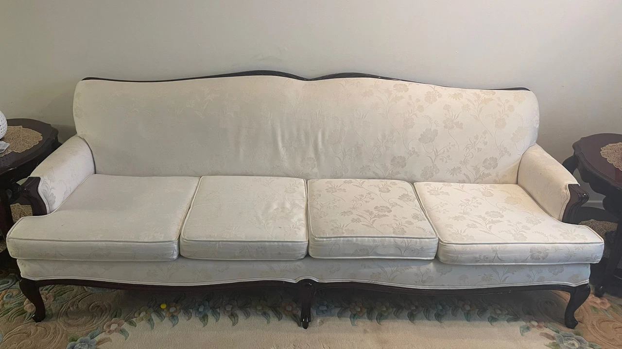sofa set with end tables and coffee table and brown carpet - photo 2