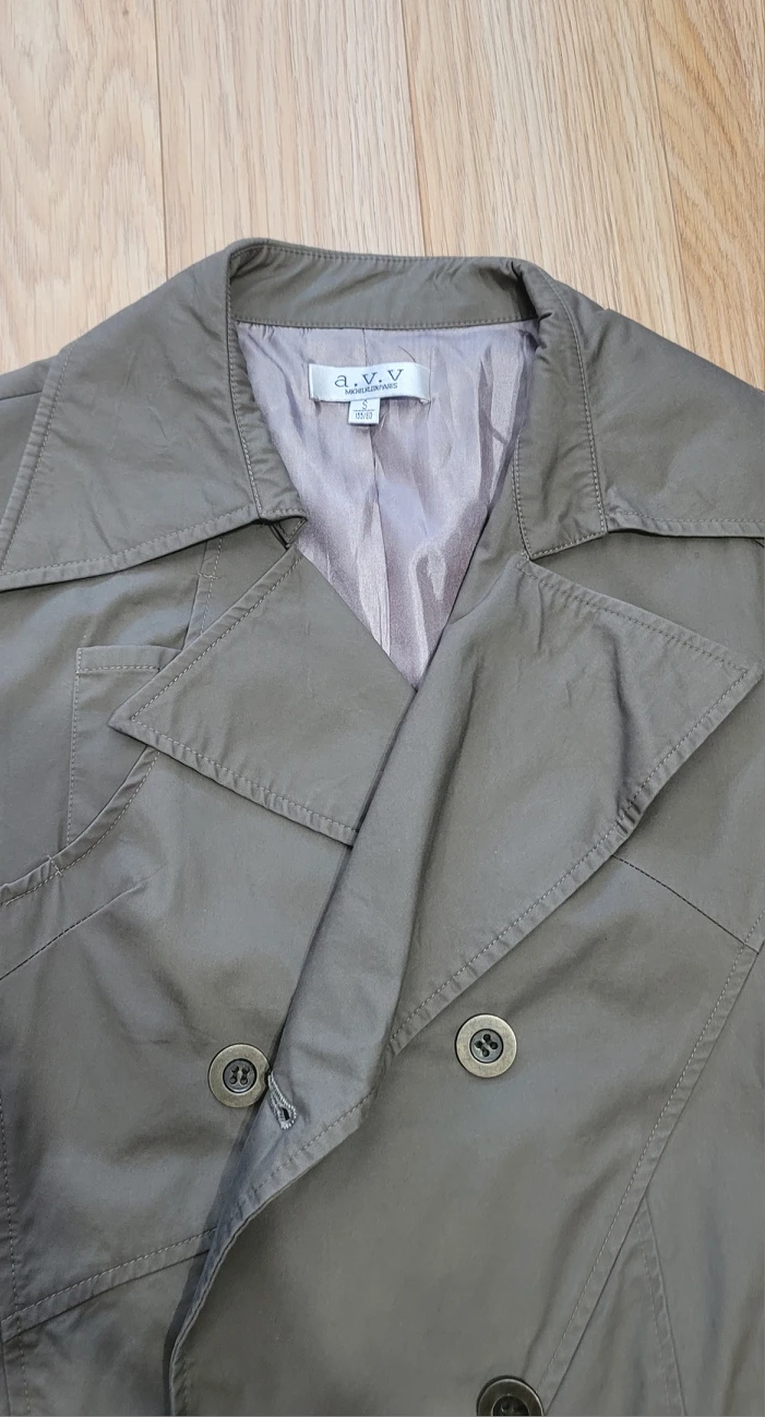 Tie belt trench short coat image indicator(2)