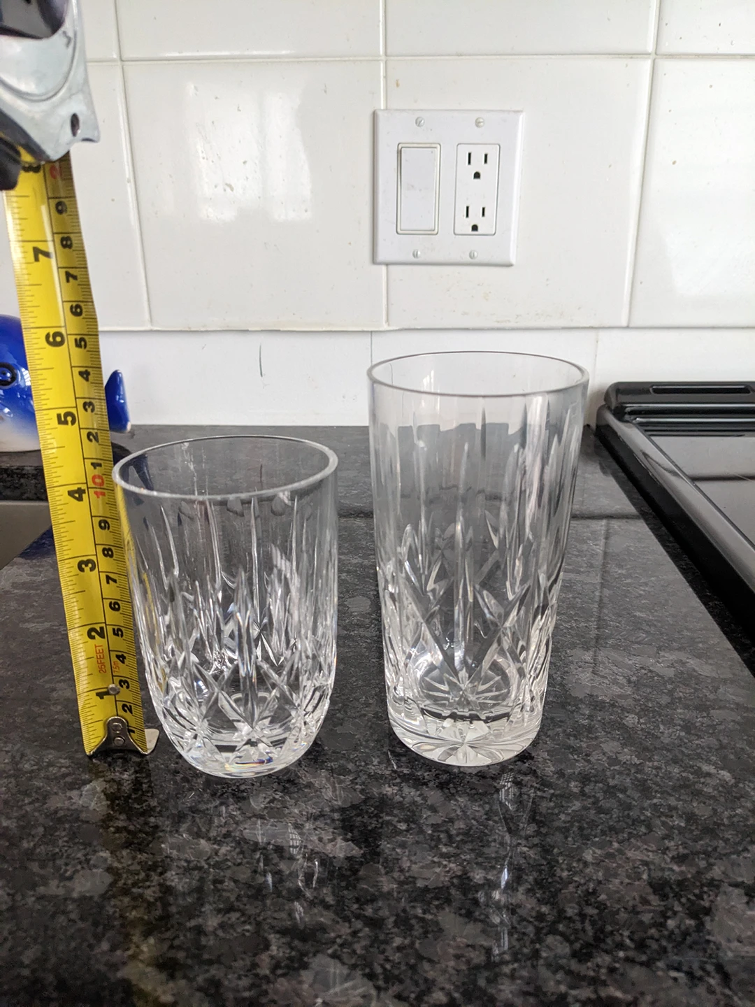 8 cut crystal highball glasses tall & 4 short - photo 2