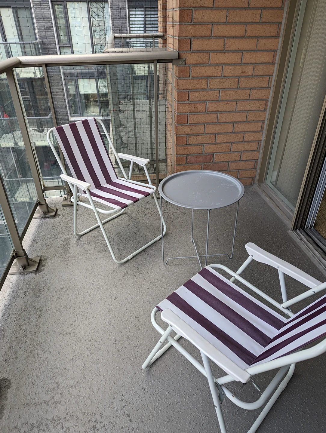 Balcony patio chair and table set