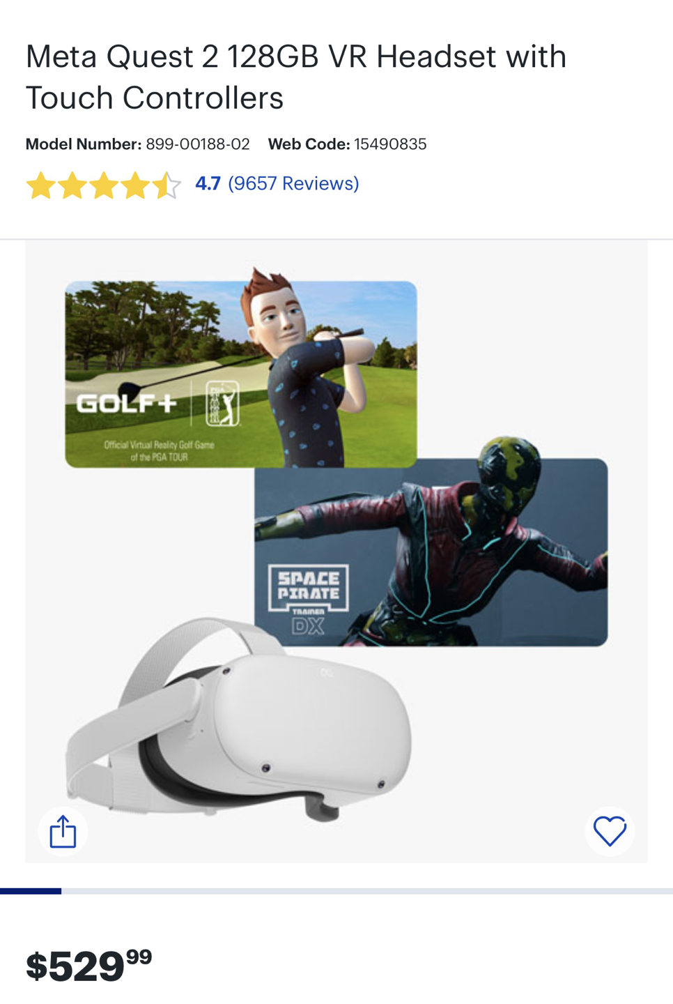 Meta Oculus Quest 2 128g with Charging dock & Head strap battery - photo 4