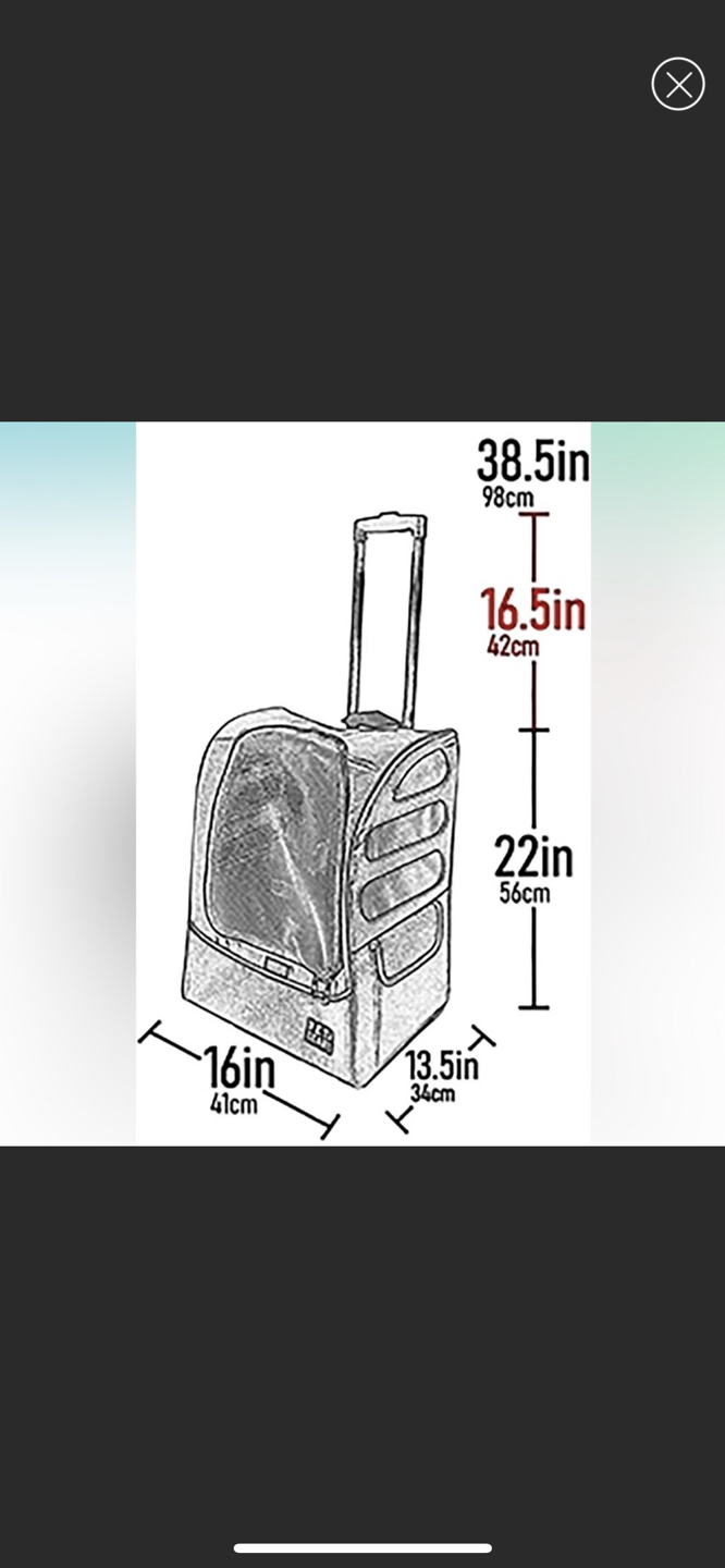 Roller Backpack for Cats/Dogs With Tether & Extendable Handle image indicator(5)