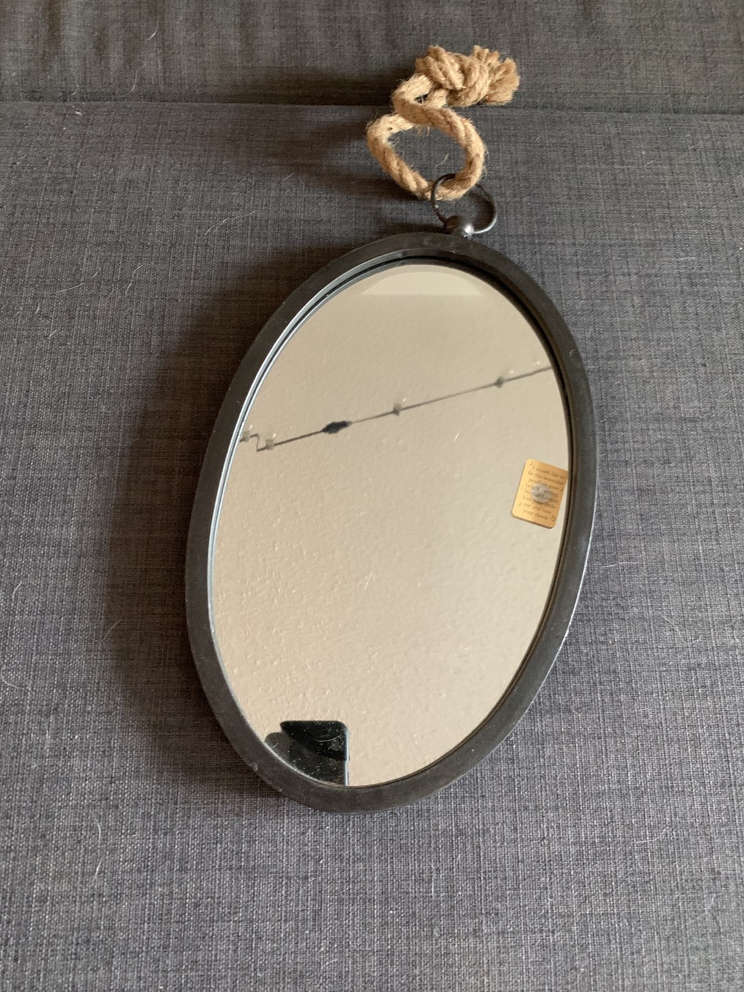 Oval mirror with rope thumbnail