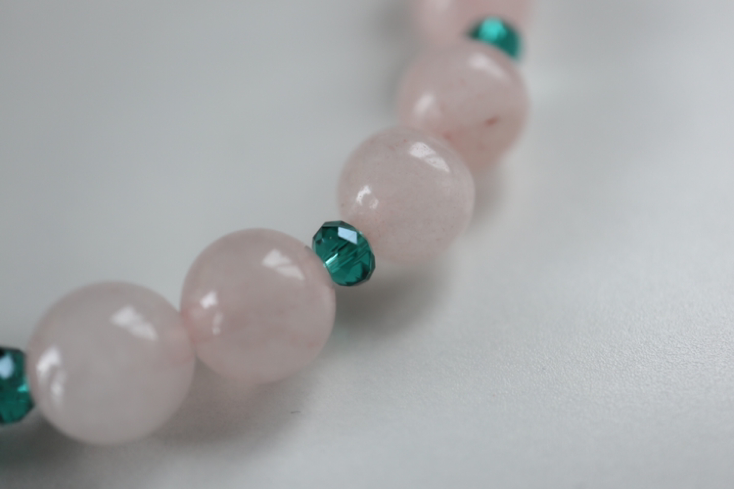 Handmade Rose Quartz bracelet with Buddha face - photo 3