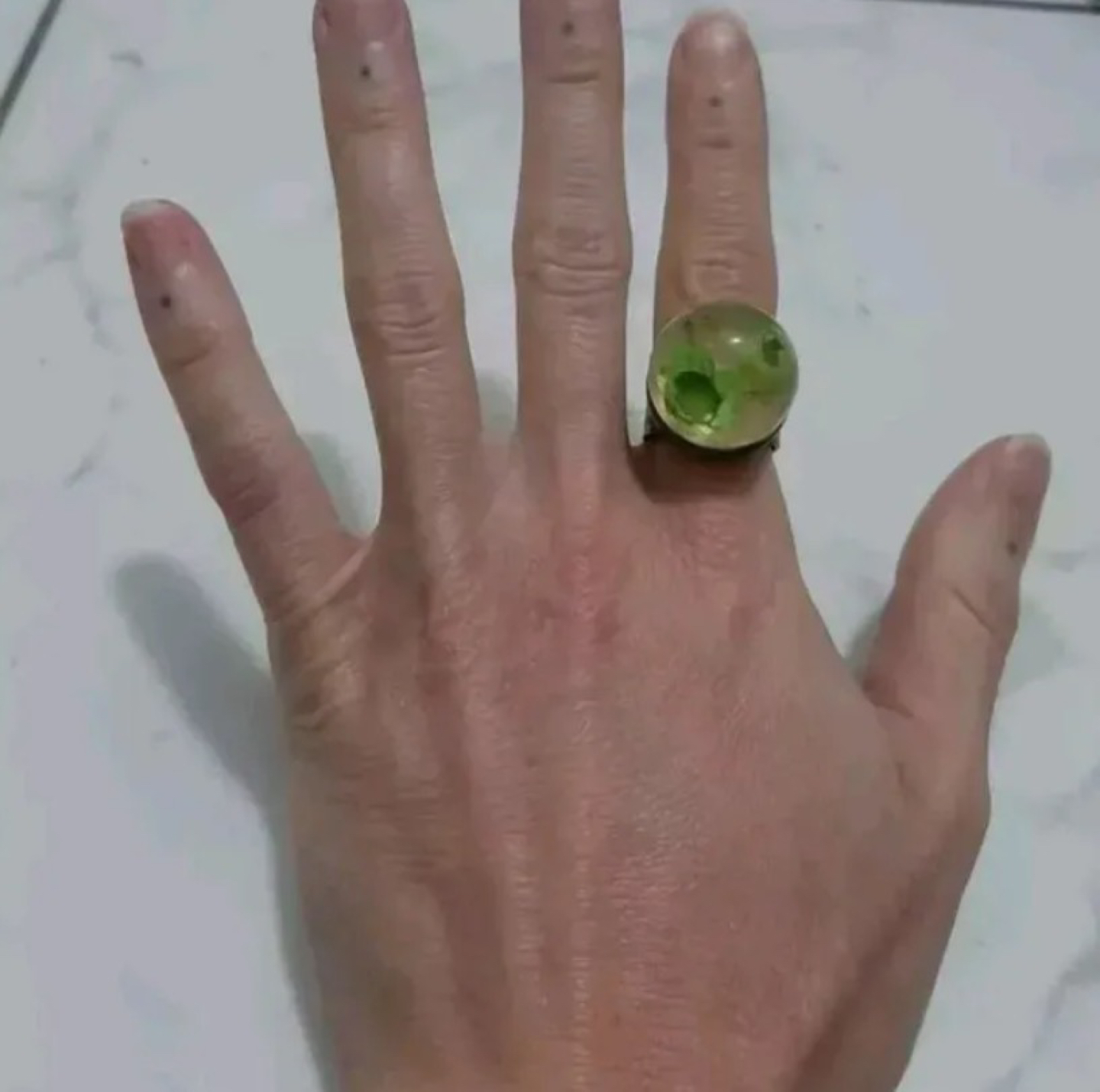 Vintage silver and glass dome ring image indicator(2)