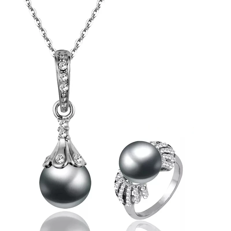 Brand New Black Pearls Jewelry set image indicator(2)