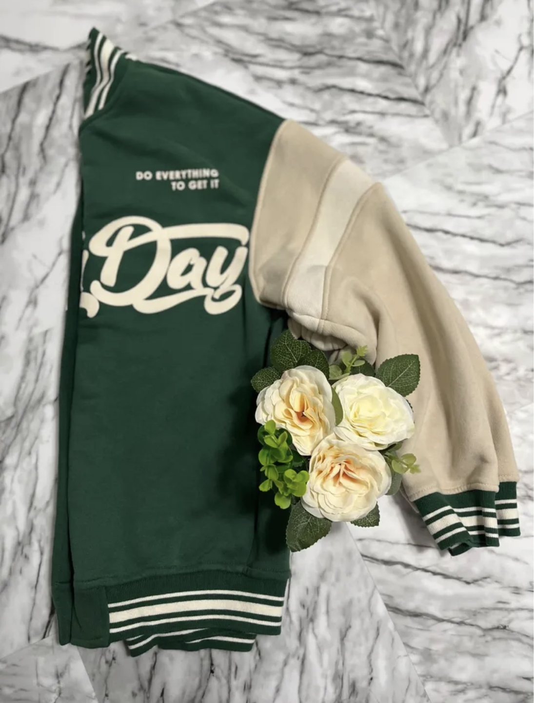 Green varsity style jacket. BERSHKA - photo 3