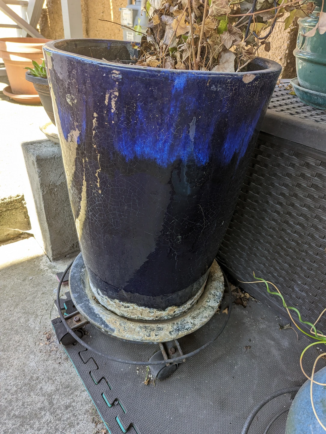 Large Blue Garden Pots - photo 4