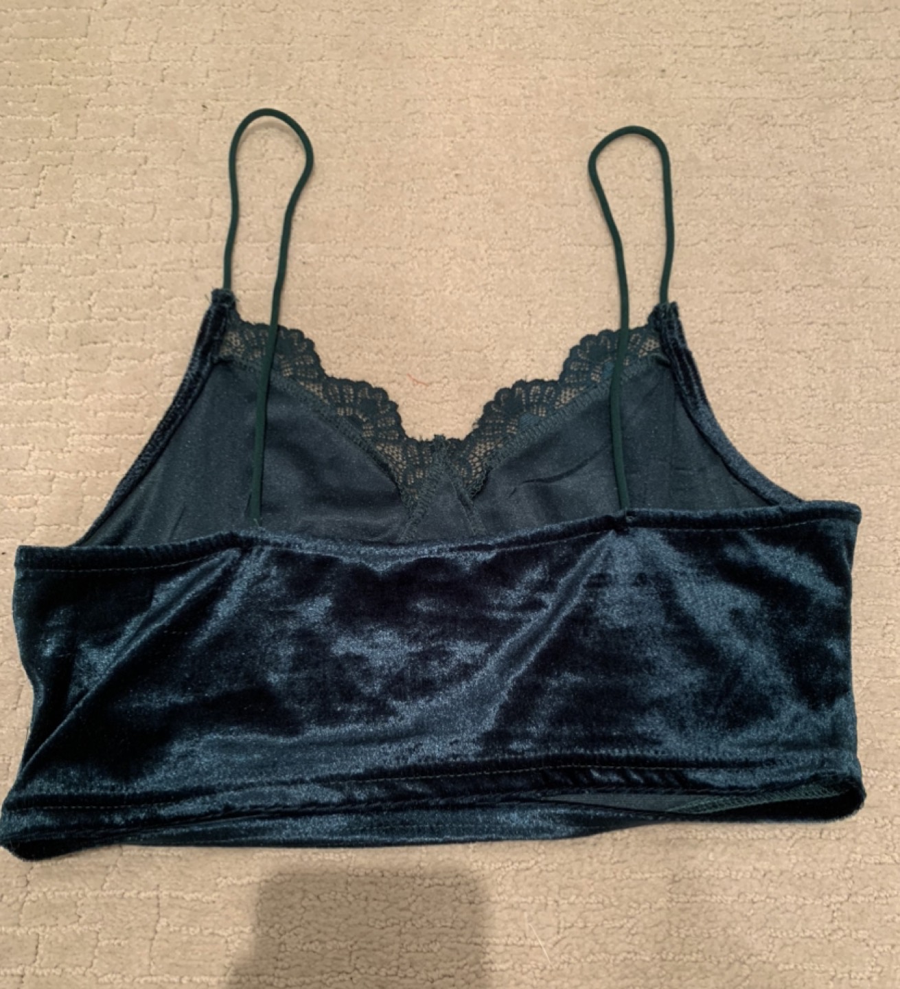 Green velvet bralette - photo 2