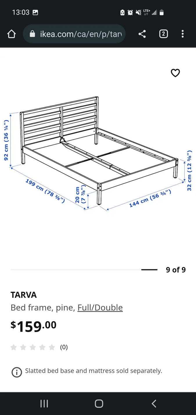 Tarva Double Bed **Frame Only** - photo 3