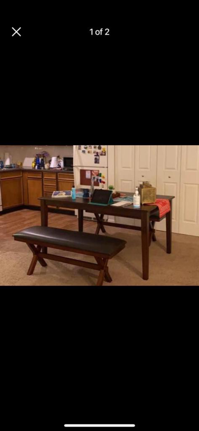 Dining table + 2 benches