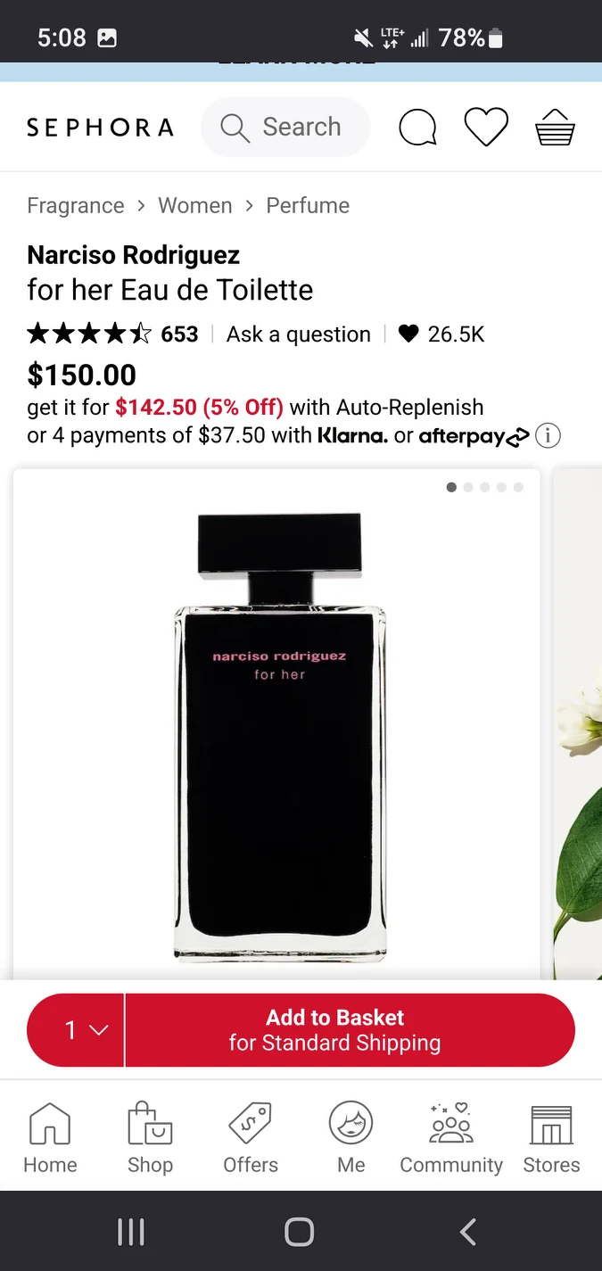 Perfume BNIP - Narciso Rodriguez for her Eau de Toilette thumbnail
