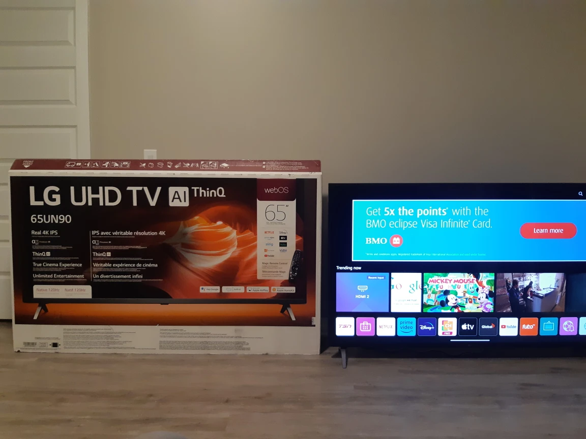 LG UN90 65" 4K Smart UHD TV almost brand new - photo 2