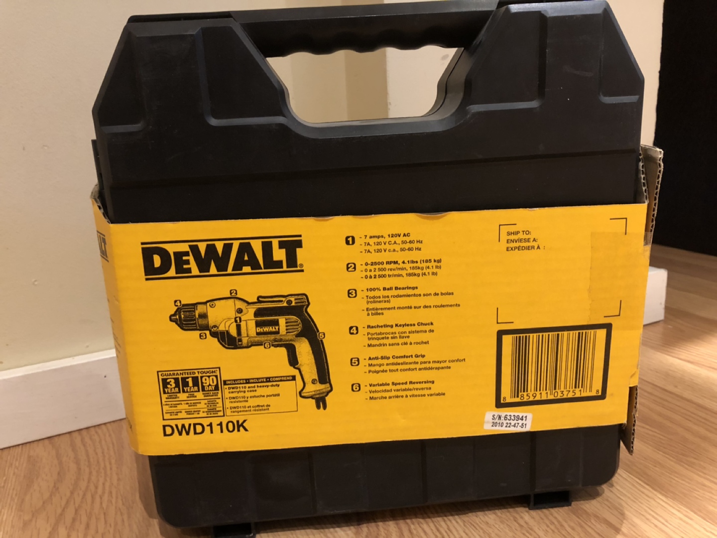 DeWalt Corded Drill, Heavy-Duty 3/8” image indicator(2)