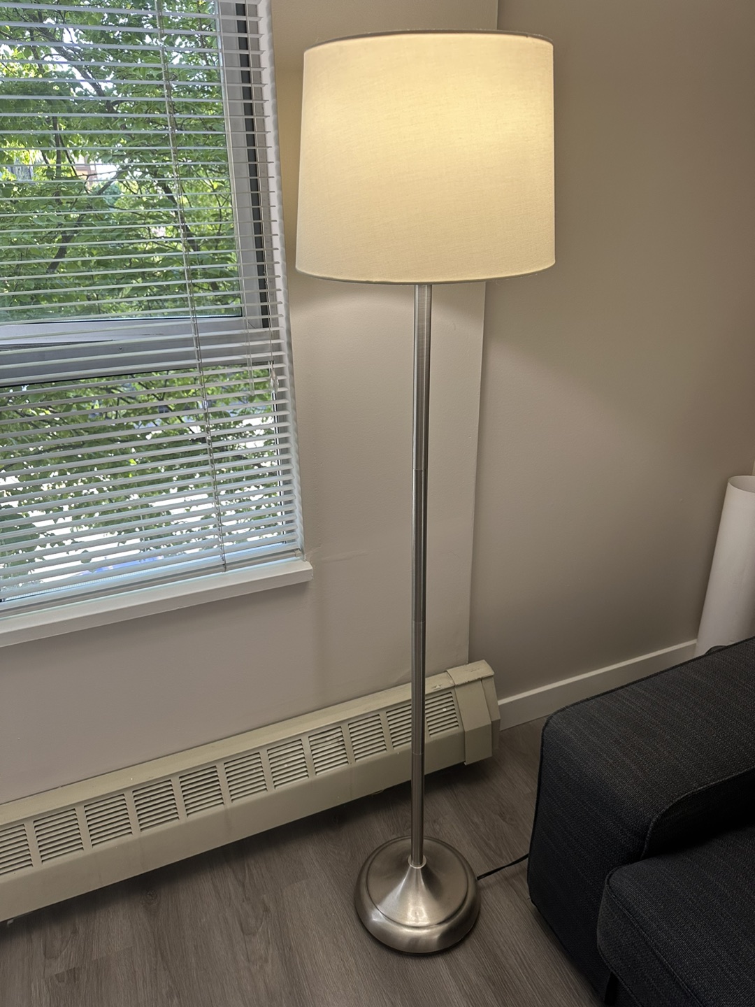 Adesso Brooke Floor Lamp in Brushed Steel