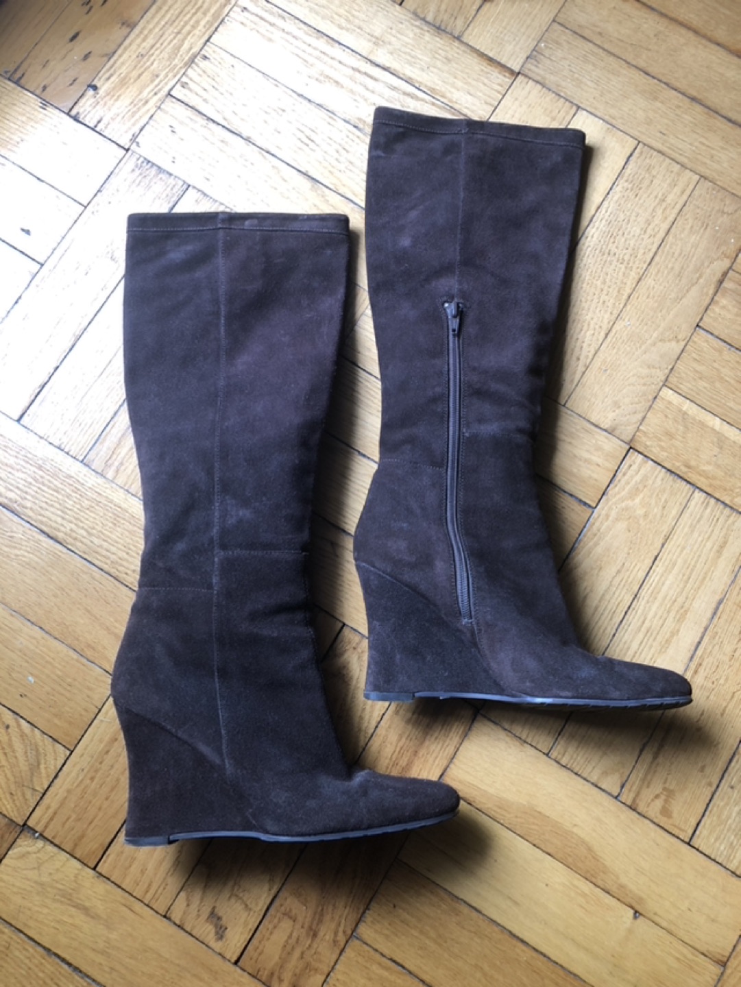 Carlos Falchi Chocolate Brown Suede Boots