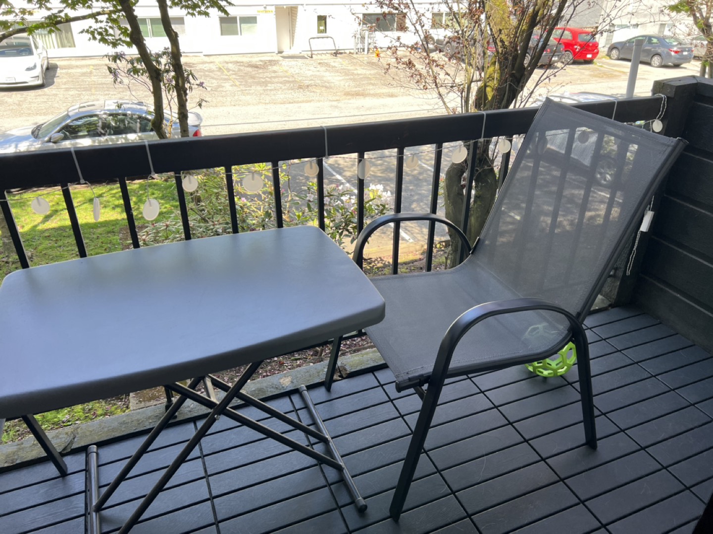 Patio chairs and foldable table set