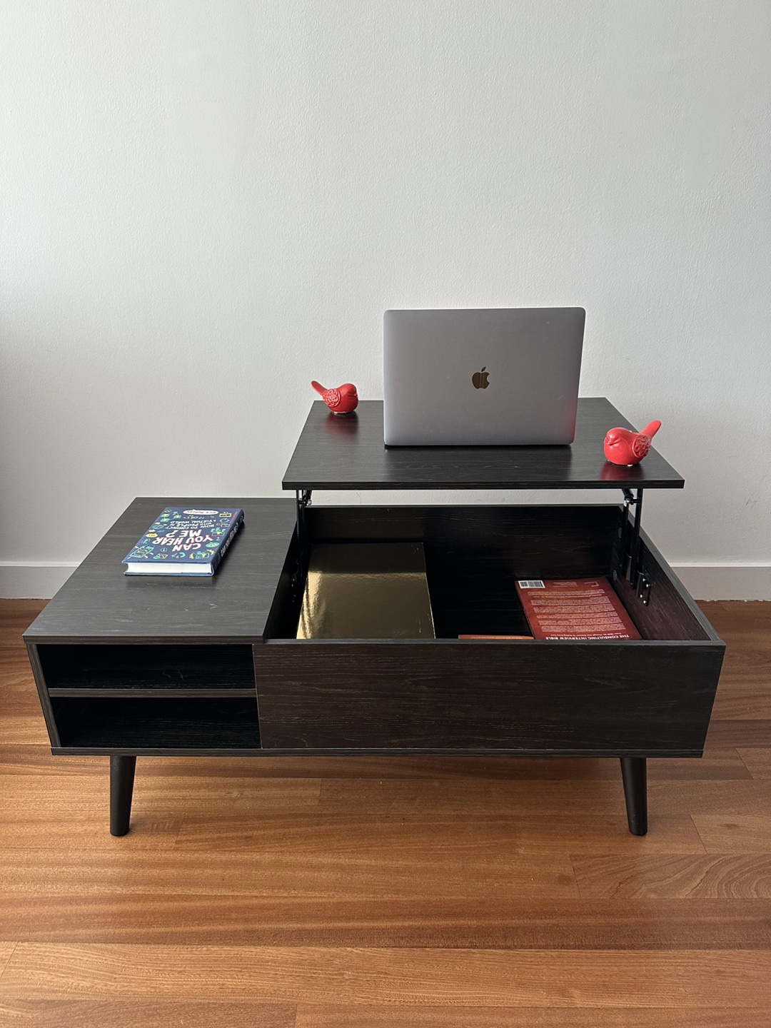 Charcoal Black Wooden Lift Top Coffee Table - photo 2