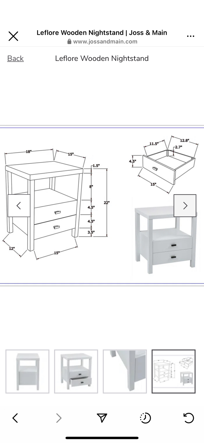 Leflore Wooden Nightstand - photo 3