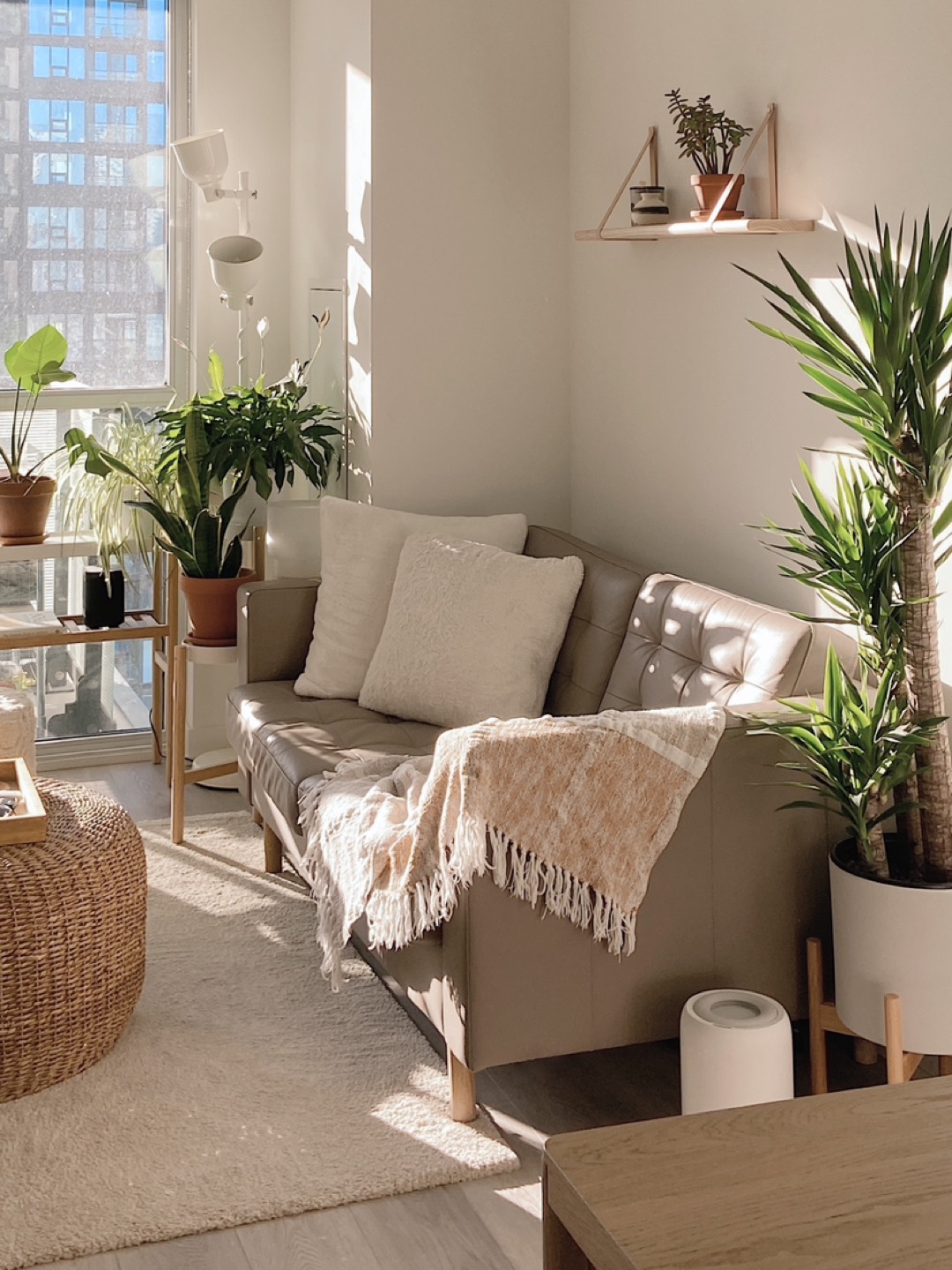 IKEA MORABO Beige Leather Loveseat thumbnail