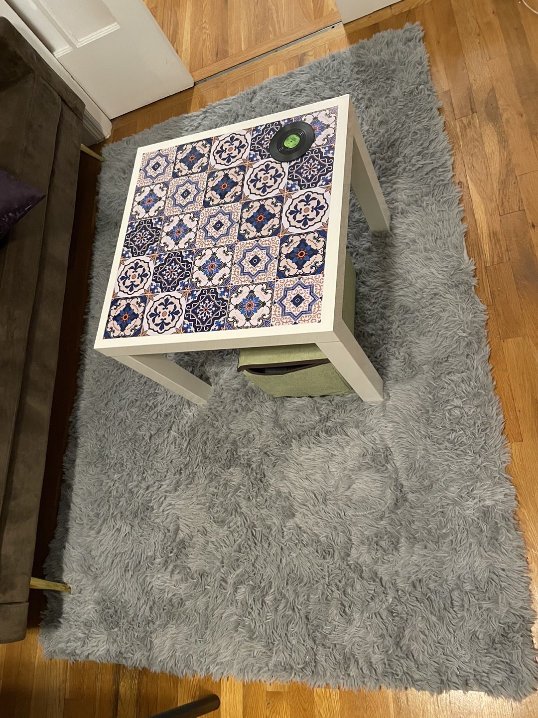 Grey shag rug